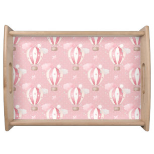 Pink Balloons Pattern Serving Tray