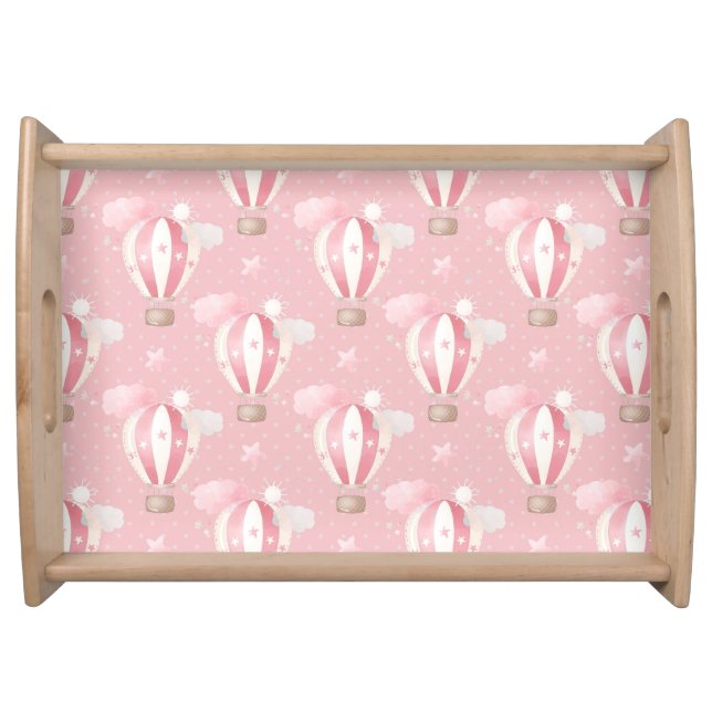 Pink Balloons Pattern Serving Tray (Front)