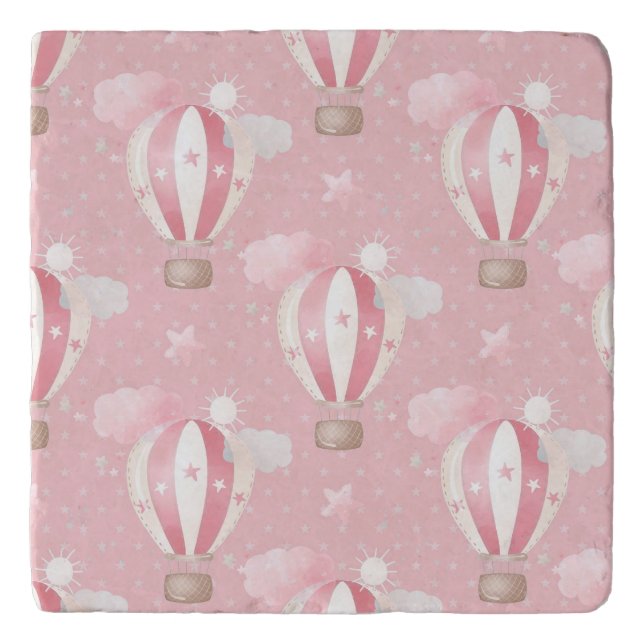 Pink Balloons Pattern Trivet (Front)