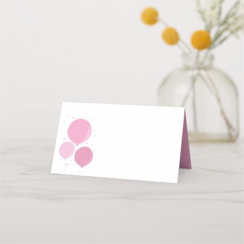 Pink Balloons  Place cards