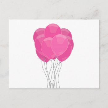 Pink Balloons Postcard by Honeysuckle_Sweet at Zazzle