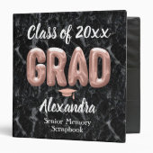Pink Balloons Senior Class Graduation Memory Book 3 Ring Binder (Front/Inside)