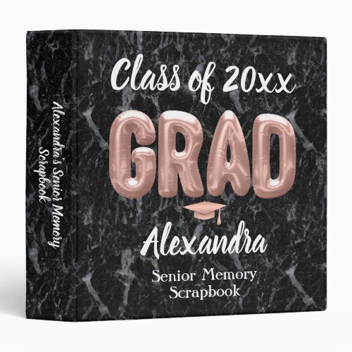 Pink Balloons Senior Class Graduation Memory Book 3 Ring Binder