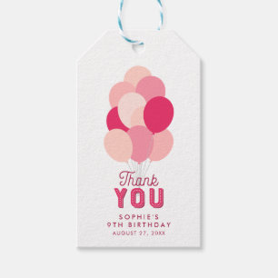 Pink Balloons Thank You Gift Tags