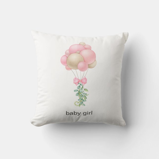 Pink Balloons Throw Pillow (Front)