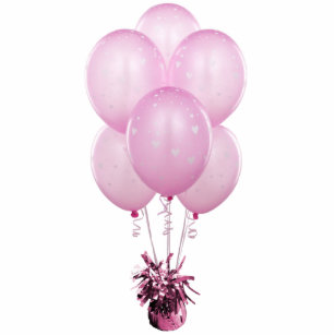 Pink Balloons with Hearts Sculpture