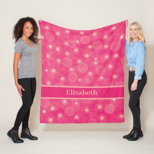 pink balls and stars personalisiere fleece blanket