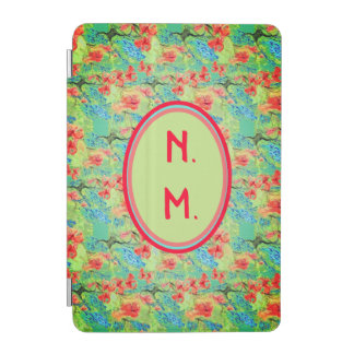 Pink Balsam and Lobelia flowers with Initials Case