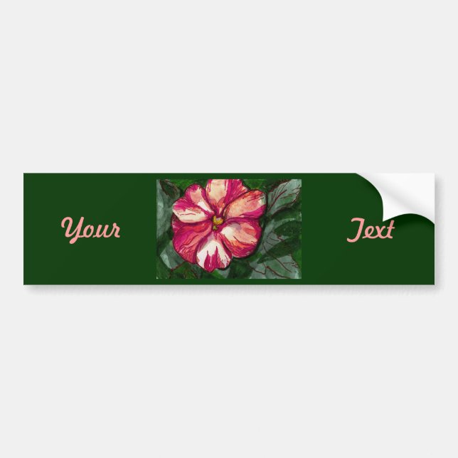 Pink Balsam Flower Bumper Sticker (Front)
