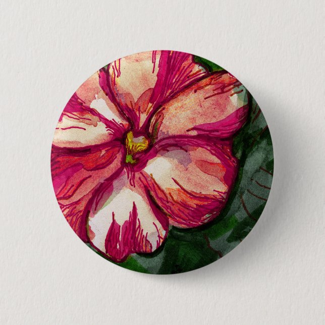 Pink Balsam Flower Button (Front)