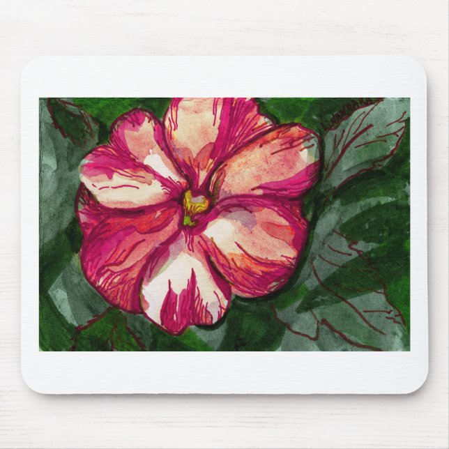 Pink Balsam Flower Mouse Pad (Front)