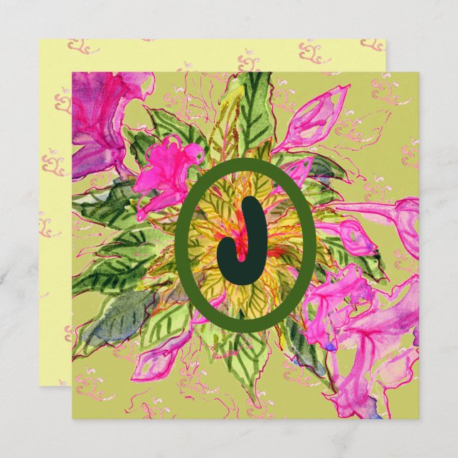 Pink Balsam Flowers Bouquet & Letter  (Front/Back)