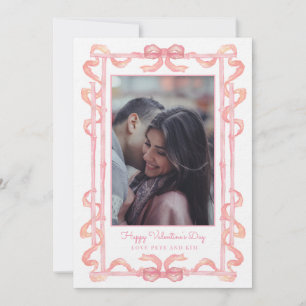 Pink Bamboo Garden Valentine Photo Holiday Card