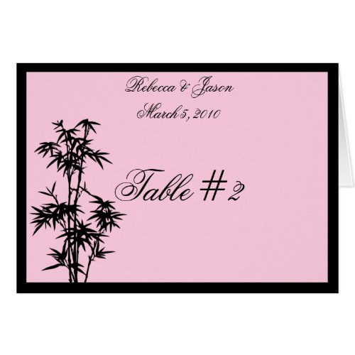 Pink Bamboo Table Tent Cards