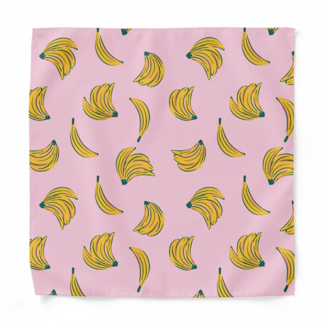 Pink Banana Pattern Bandana (Front)