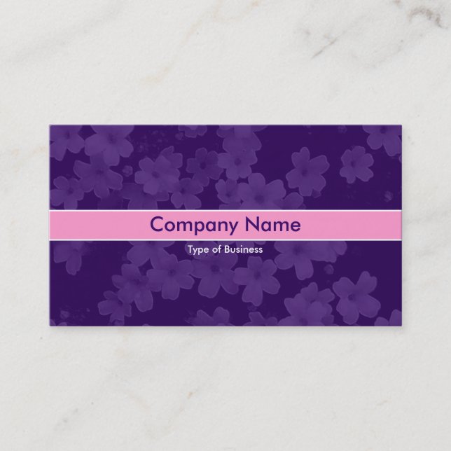 Pink Band - Flowers - Deep Violet Business Card (Front)
