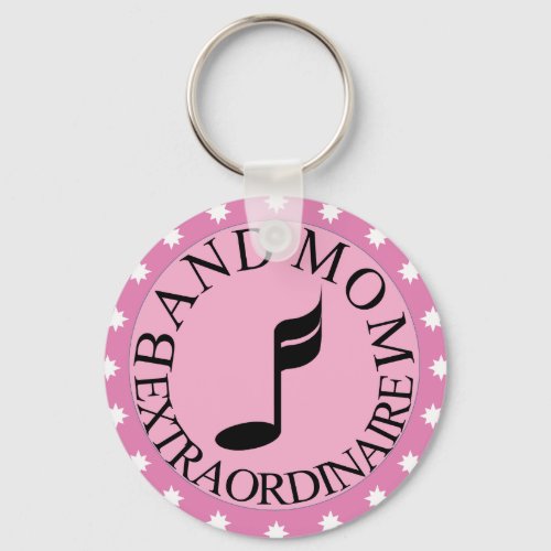 Pink Band Mom Keychain