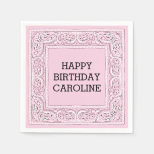 Pink Bandana Cocktail Napkin