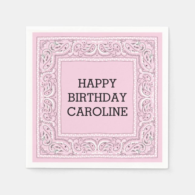 Pink Bandana | Cocktail Napkin (Front)