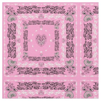 Pink Bandana Fabric by KRStuff at Zazzle