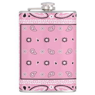 Pink Bandana Paisley Country Hip Hop Cowboy Flask