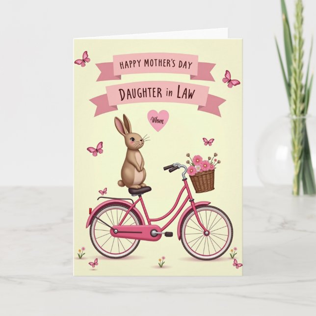 Pink Banner Mothers Day Card (Front)