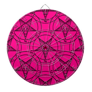 pink baphomet dart board