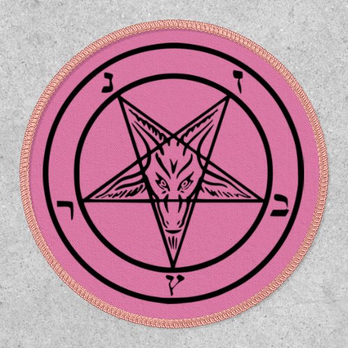Pink Baphomet Pentagram Patch