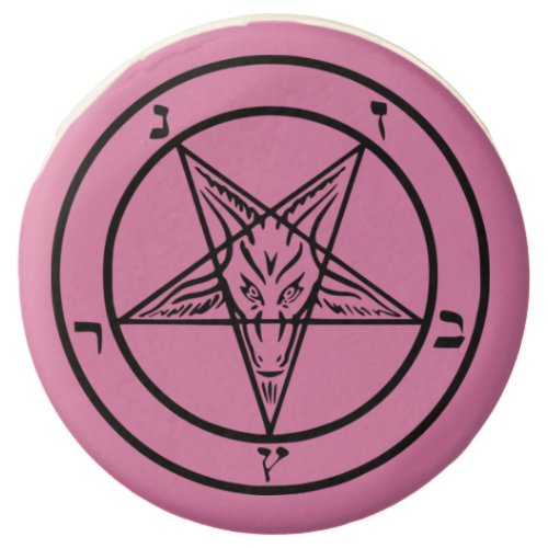 Pink Baphomet Pentagram Satanic Chocolate Covered Oreo