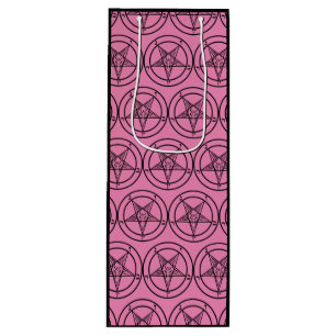 Pink Baphomet Pentagram Satanic Wine Gift Bag