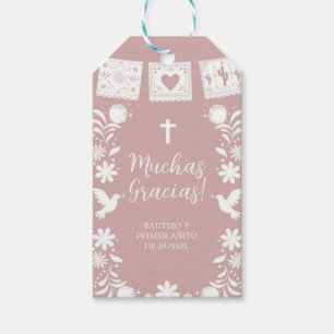 Pink Baptism Favor Tag