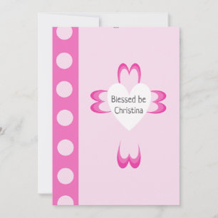 Pink Baptism Invitation for Girls