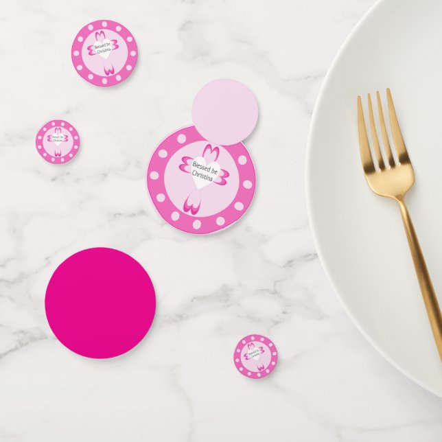 Pink Baptism Party Confetti for Girls (Group)