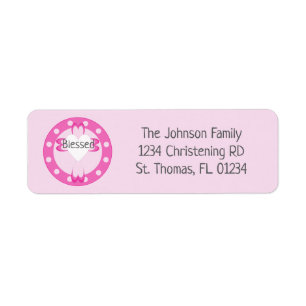 Pink Baptism Return Address Labels for Gi