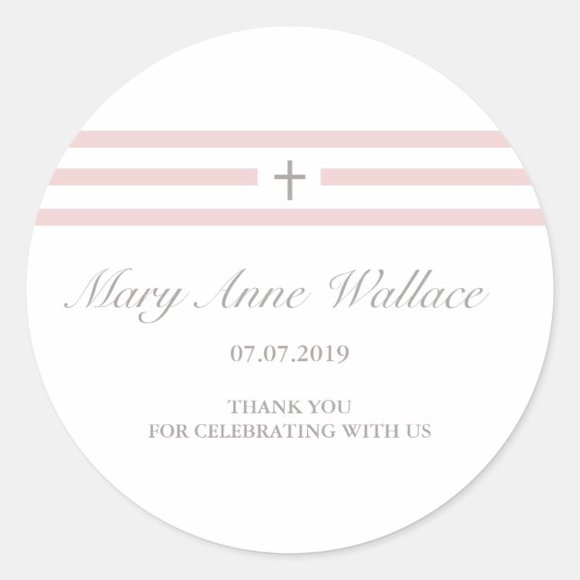 Pink baptism stickers (Front)