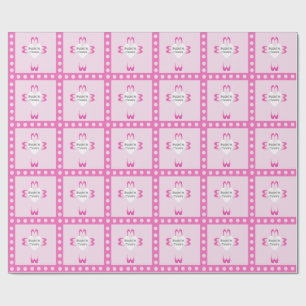 Pink Baptism Wrapping Paper for Girls