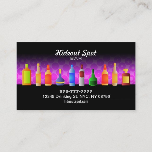 Pink Bar Business Cards (Front)