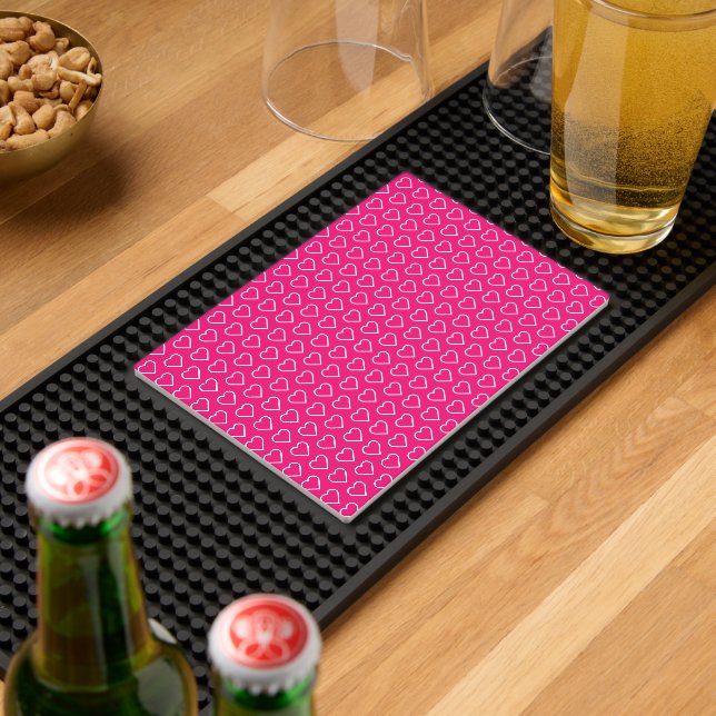 Pink Bar Mat with Hearts - Custom Colors (Insitu (Bar 2))