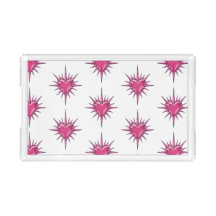 Pink Barbed Heart Cybersigilism Acrylic Tray