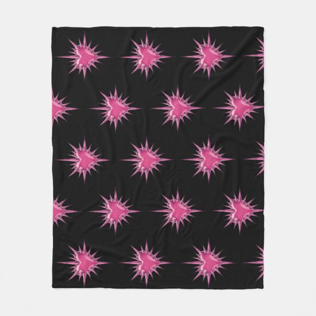 Pink Barbed Heart Cybersigilism Fleece Blanket (Front)