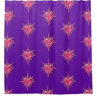 Pink Barbed Heart Cybersigilism Shower Curtain