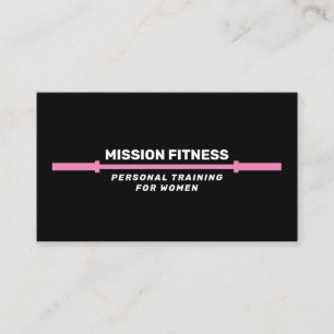 Pink Barbell Fitness Personal Trainer Business B Business Card