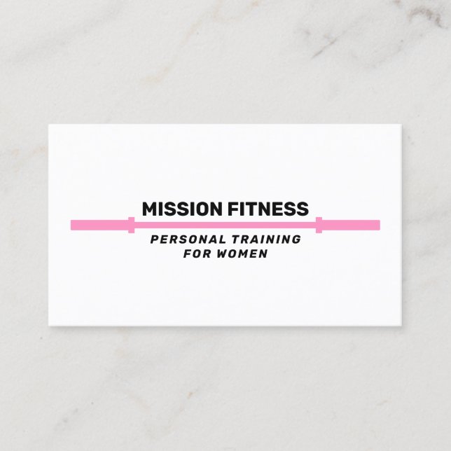  Pink Barbell Fitness Personal Trainer  Business B Business Card (Front)
