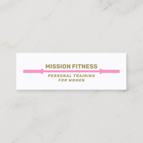  Pink Barbell Fitness Personal Trainer  Business B Mini Business Card
