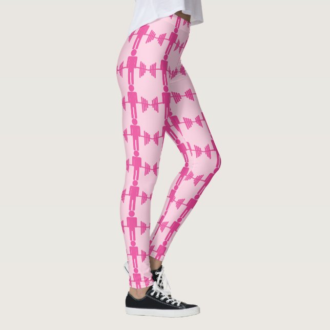 Pink Barbell Weightlifting Gym Leggings (Right)