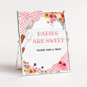 Pink Barbeque Baby Shower Babies are Sweet Sign
