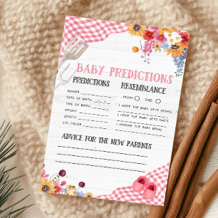 Pink Barbeque Baby Shower Baby Predictions Game