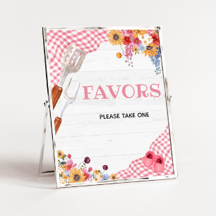 Pink Barbeque Baby Shower Favors Sign