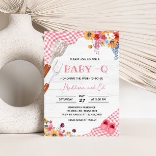 Pink Barbeque Baby Shower Invitation