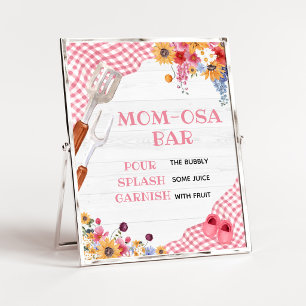 Pink Barbeque Baby Shower Mom Osa Bar Sign